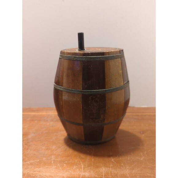 Early Barrel Antique Primitive Wood Small Barrel Cask Keg Canteen - Picture 1 of 6